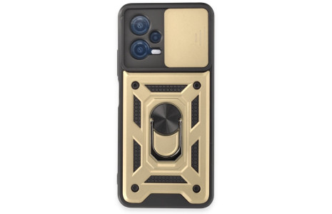 Newface Xiaomi Redmi Note 12 5G Kılıf Pars Lens Yüzüklü Silikon - Gold
