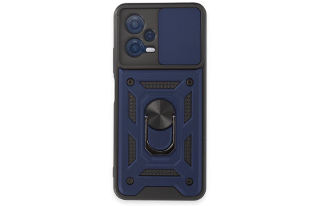 Newface Xiaomi Redmi Note 12 5G Kılıf Pars Lens Yüzüklü Silikon - Lacivert