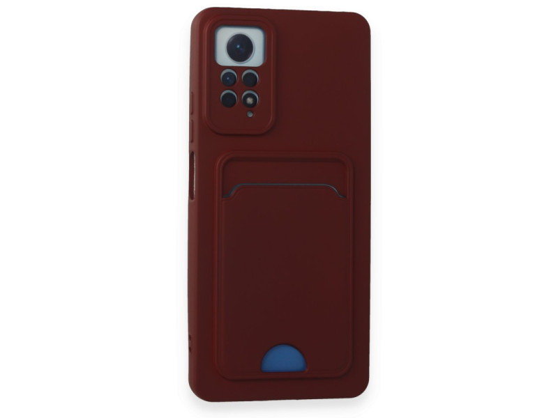 Newface Xiaomi Redmi Note 12 Pro 4G Kılıf Kelvin Kartvizitli Silikon - Bordo