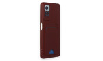 Newface Xiaomi Redmi Note 12 Pro 4G Kılıf Kelvin Kartvizitli Silikon - Bordo