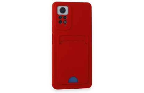 Newface Xiaomi Redmi Note 12 Pro 4G Kılıf Kelvin Kartvizitli Silikon - Kırmızı