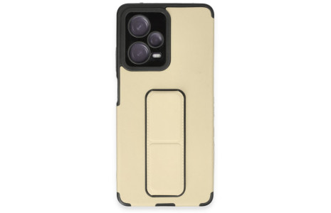 Newface Xiaomi Redmi Note 12 Pro 5G Kılıf Mega Standlı Silikon - Gold
