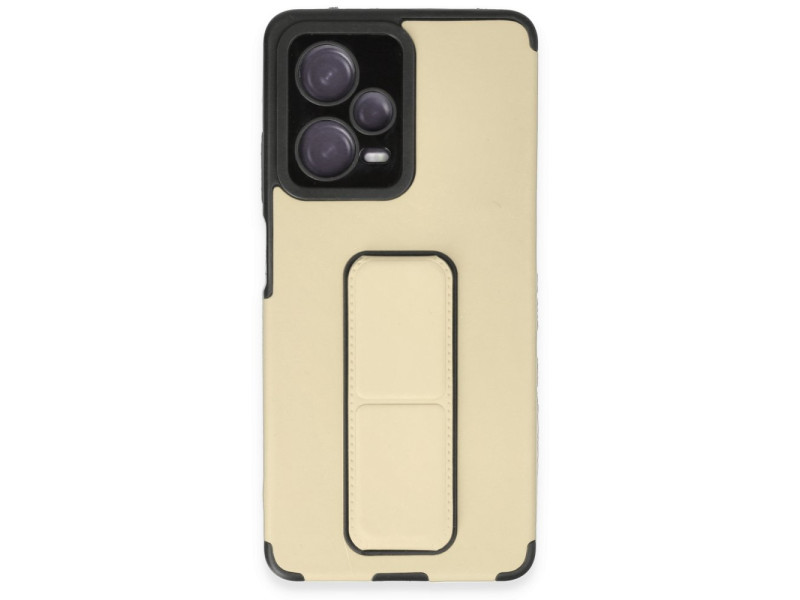 Newface Xiaomi Redmi Note 12 Pro 5G Kılıf Mega Standlı Silikon - Gold