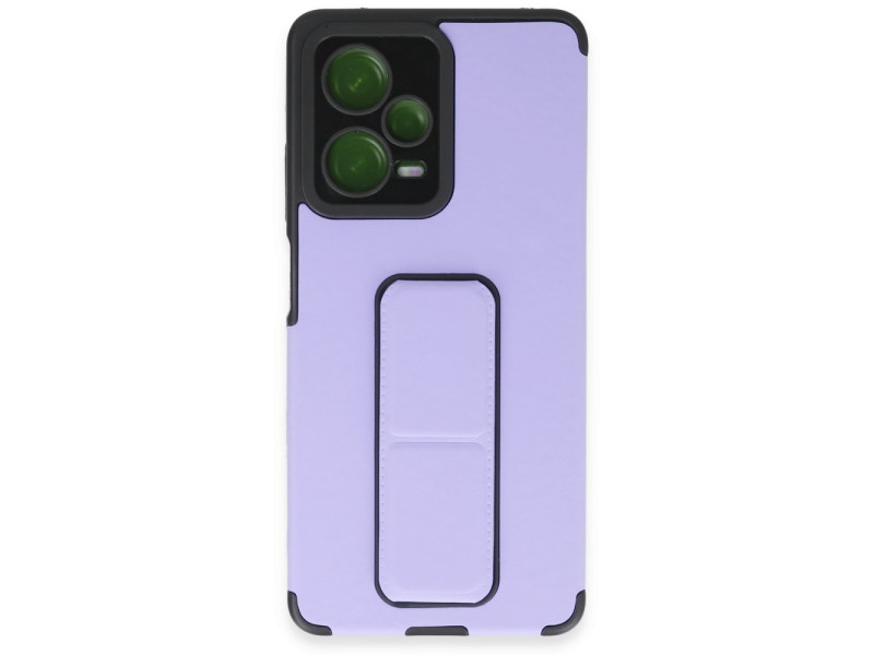 Newface Xiaomi Redmi Note 12 Pro 5G Kılıf Mega Standlı Silikon - Lila