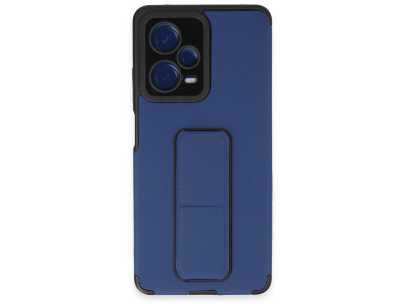 Newface Xiaomi Redmi Note 12 Pro 5G Kılıf Mega Standlı Silikon - Mavi