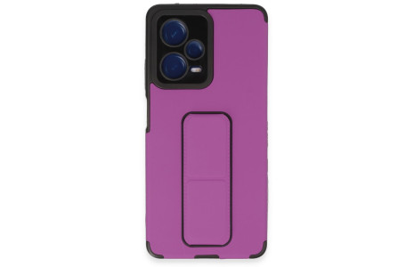 Newface Xiaomi Redmi Note 12 Pro 5G Kılıf Mega Standlı Silikon - Mor