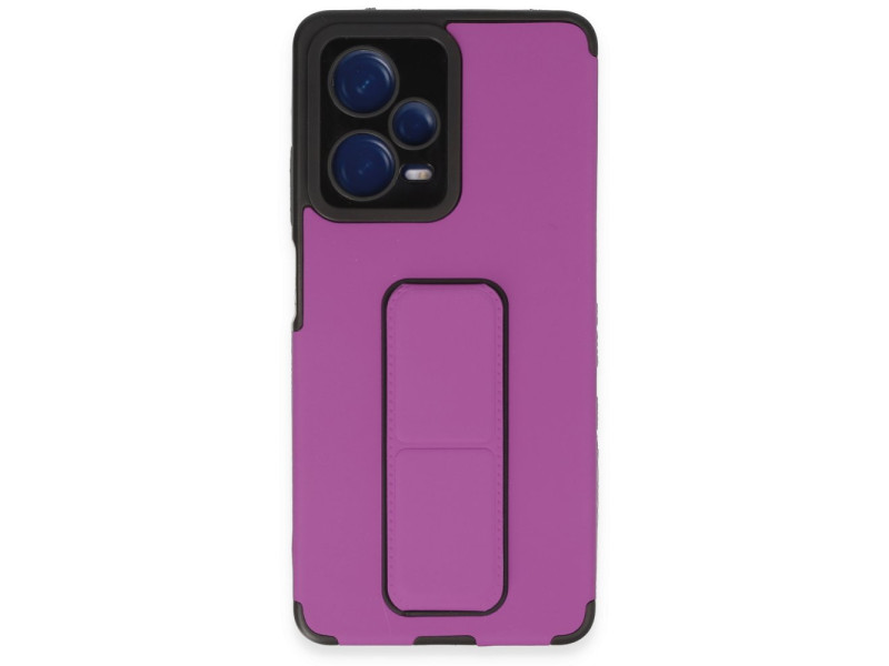 Newface Xiaomi Redmi Note 12 Pro 5G Kılıf Mega Standlı Silikon - Mor