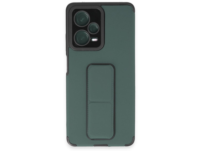 Newface Xiaomi Redmi Note 12 Pro 5G Kılıf Mega Standlı Silikon - Yeşil
