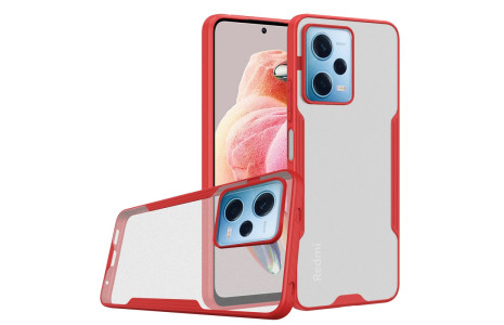 Newface Xiaomi Redmi Note 12 Pro 5G Kılıf Platin Silikon - Kırmızı