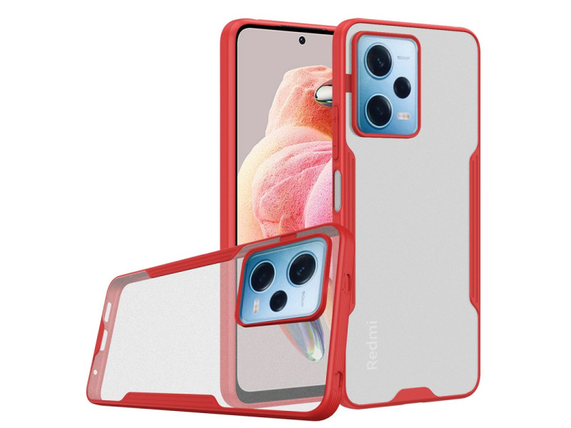 Newface Xiaomi Redmi Note 12 Pro 5G Kılıf Platin Silikon - Kırmızı