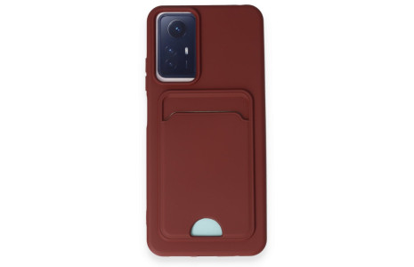 Newface Xiaomi Redmi Note 12S Kılıf Kelvin Kartvizitli Silikon - Bordo