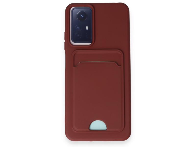 Newface Xiaomi Redmi Note 12S Kılıf Kelvin Kartvizitli Silikon - Bordo