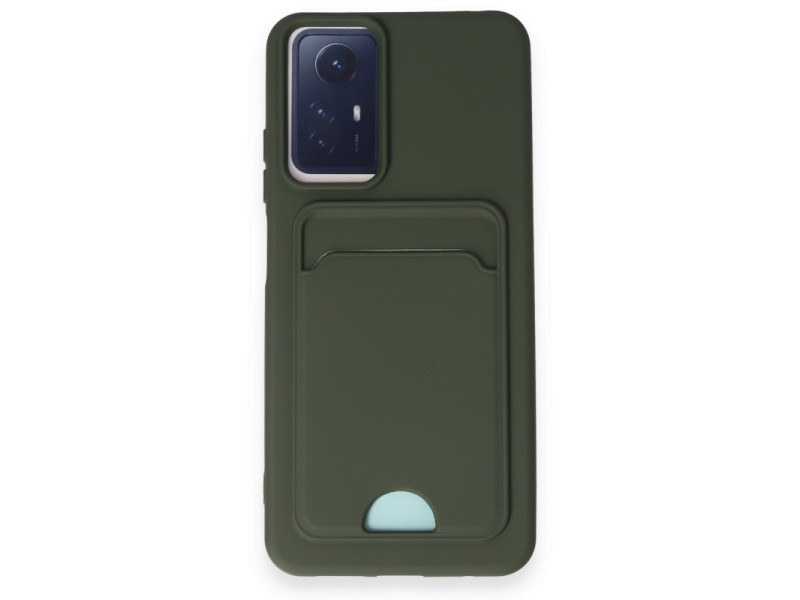 Newface Xiaomi Redmi Note 12S Kılıf Kelvin Kartvizitli Silikon - Koyu Yeşil