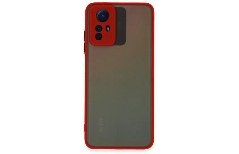 Newface Xiaomi Redmi Note 12S Kılıf Montreal Silikon Kapak - Kırmızı