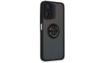 Newface Xiaomi Redmi Note 12S Kılıf Montreal Yüzüklü Silikon Kapak - Siyah