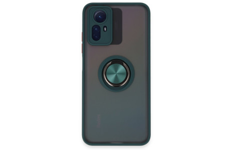 Newface Xiaomi Redmi Note 12S Kılıf Montreal Yüzüklü Silikon Kapak - Yeşil