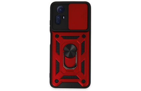Newface Xiaomi Redmi Note 12S Kılıf Pars Lens Yüzüklü Silikon - Kırmızı