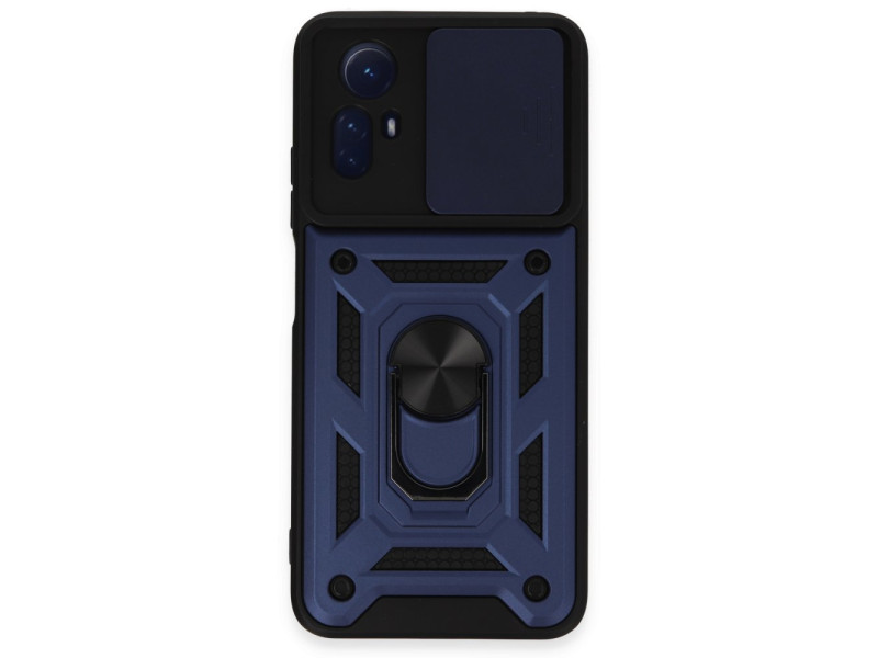 Newface Xiaomi Redmi Note 12S Kılıf Pars Lens Yüzüklü Silikon - Lacivert