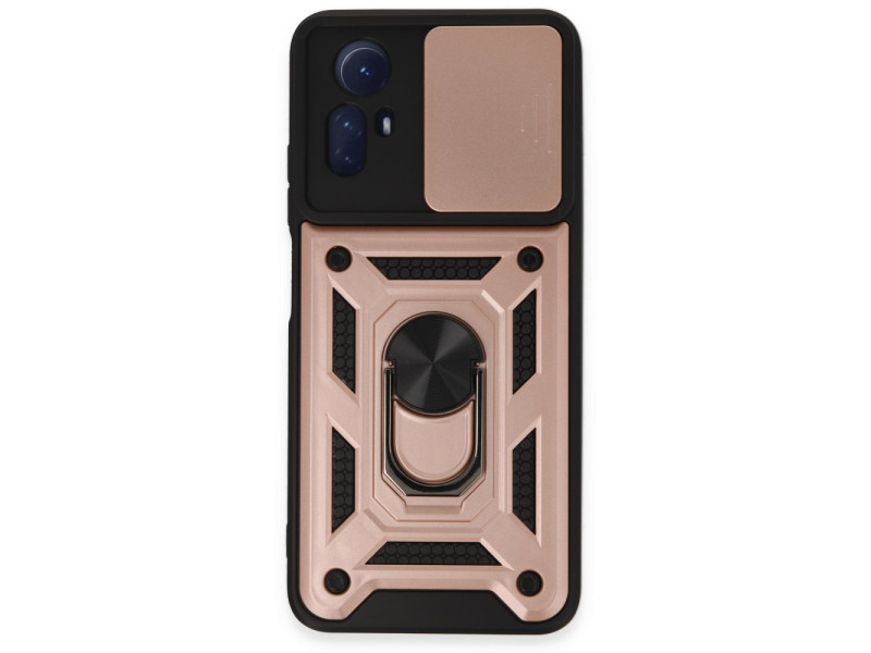 Newface Xiaomi Redmi Note 12S Kılıf Pars Lens Yüzüklü Silikon - Rose Gold
