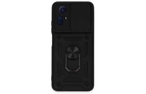 Newface Xiaomi Redmi Note 12S Kılıf Pars Lens Yüzüklü Silikon - Siyah