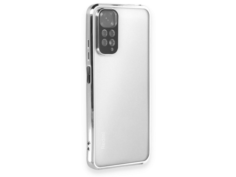 Newface Xiaomi Redmi Note 12S Kılıf Razer Lensli Silikon - Gümüş