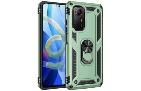 Newface Xiaomi Redmi Note 12S Kılıf Sofya Yüzüklü Silikon Kapak - Yeşil