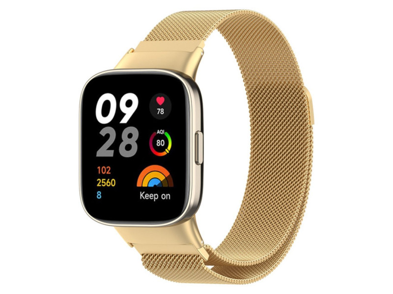 Newface Xiaomi Redmi Watch 3 Metal Mıknatıslı Kordon - Gold