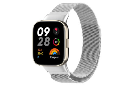 Newface Xiaomi Redmi Watch 3 Metal Mıknatıslı Kordon - Gümüş