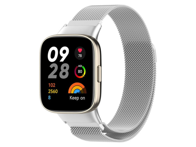 Newface Xiaomi Redmi Watch 3 Metal Mıknatıslı Kordon - Gümüş