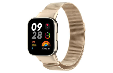 Newface Xiaomi Redmi Watch 3 Metal Mıknatıslı Kordon - Metalik Gold