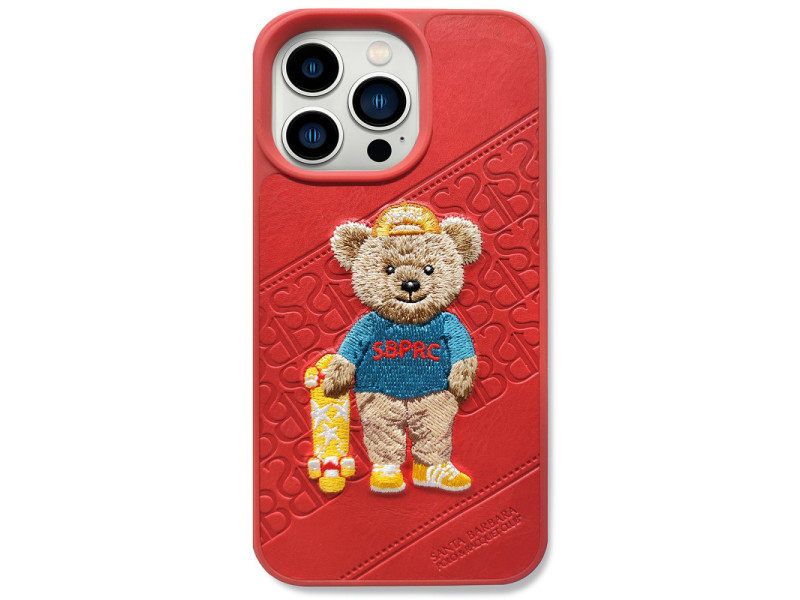 Santa Barbara Polo Racquet Club iPhone 13 Pro Crete Deri Kapak - Kırmızı
