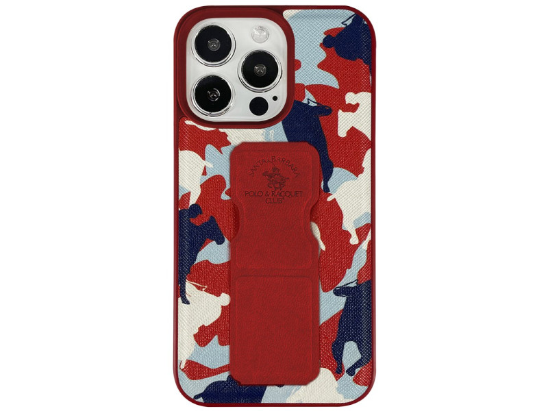 Santa Barbara Polo Racquet Club iPhone 13 Pro Enos Standlı Kapak - Kırmızı