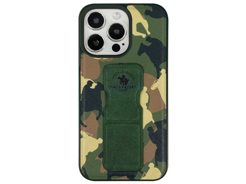 Santa Barbara Polo Racquet Club iPhone 13 Pro Enos Standlı Kapak - Yeşil