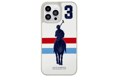 Santa Barbara Polo Racquet Club iPhone 13 Pro Garner Deri Kapak - Beyaz