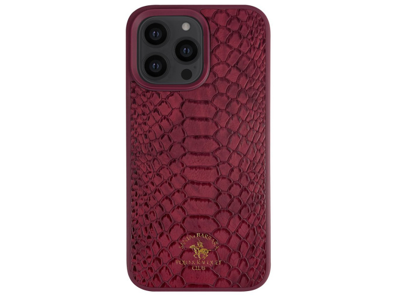 Santa Barbara Polo Racquet Club iPhone 13 Pro Knight Deri Kapak - Kırmızı