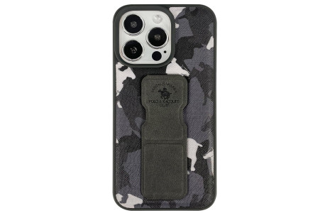 Santa Barbara Polo Racquet Club iPhone 13 Pro Max Enos Standlı Kapak - Gri