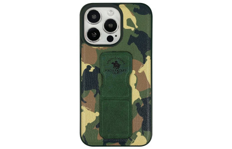 Santa Barbara Polo Racquet Club iPhone 13 Pro Max Enos Standlı Kapak - Yeşil