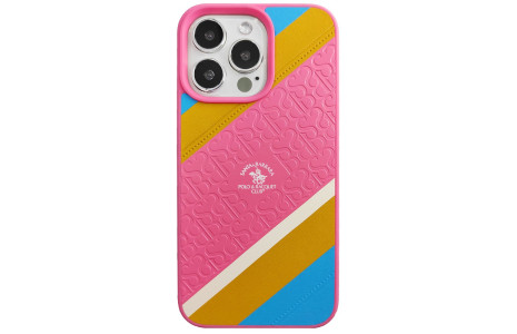 Santa Barbara Polo Racquet Club iPhone 13 Pro Max Franco Deri Kapak - Pembe