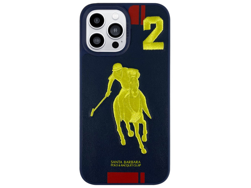 Santa Barbara Polo Racquet Club iPhone 13 Pro Max Garner Deri Kapak - Lacivert
