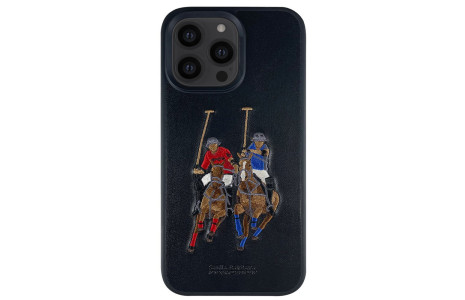 Santa Barbara Polo Racquet Club iPhone 13 Pro Max Jockey Deri Kapak - Siyah