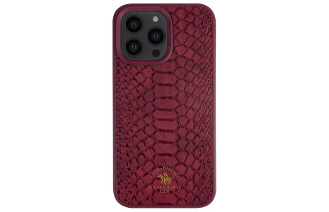 Santa Barbara Polo Racquet Club iPhone 13 Pro Max Knight Deri Kapak - Kırmızı