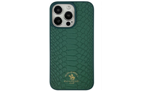Santa Barbara Polo Racquet Club iPhone 13 Pro Max Knight Deri Kapak - Yeşil