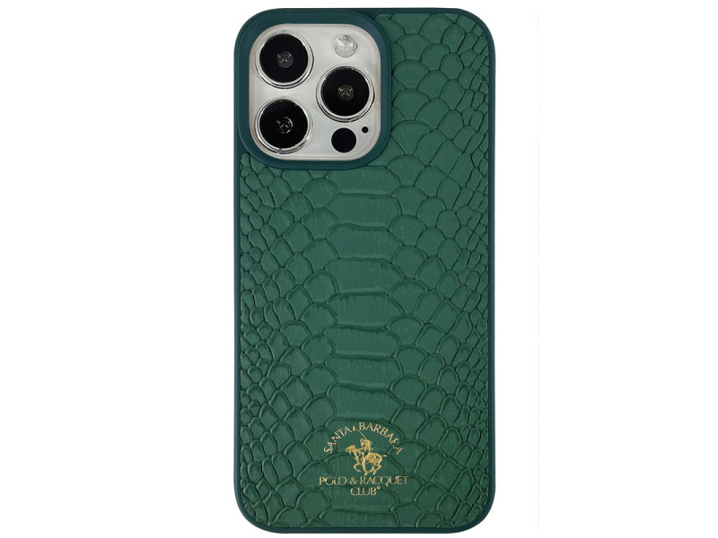 Santa Barbara Polo Racquet Club iPhone 13 Pro Max Knight Deri Kapak - Yeşil