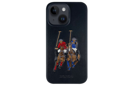 Santa Barbara Polo Racquet Club iPhone 14 Jockey Deri Kapak - Siyah