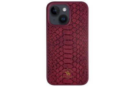 Santa Barbara Polo Racquet Club iPhone 14 Knight Deri Kapak - Kırmızı