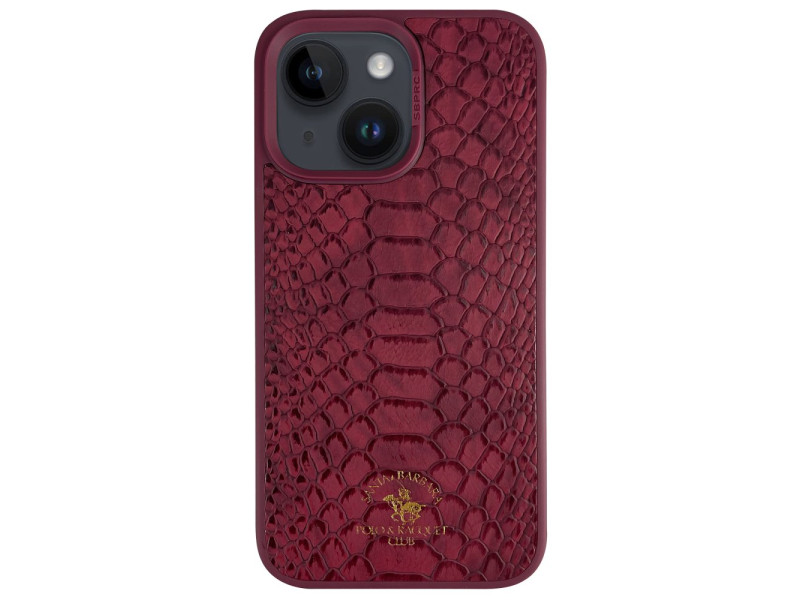 Santa Barbara Polo Racquet Club iPhone 14 Knight Deri Kapak - Kırmızı