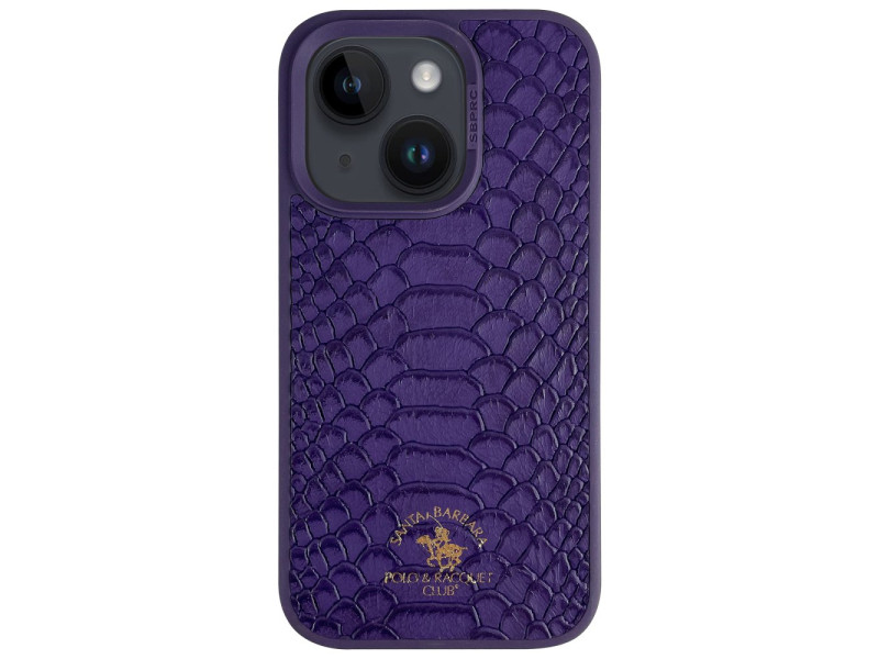 Santa Barbara Polo Racquet Club iPhone 14 Knight Deri Kapak - Mor