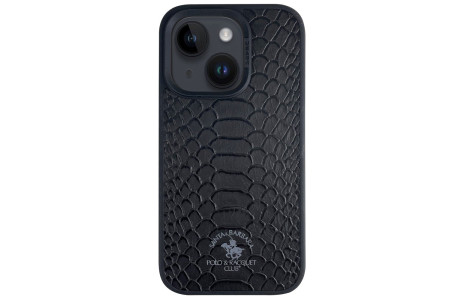 Santa Barbara Polo Racquet Club iPhone 14 Knight Deri Kapak - Siyah