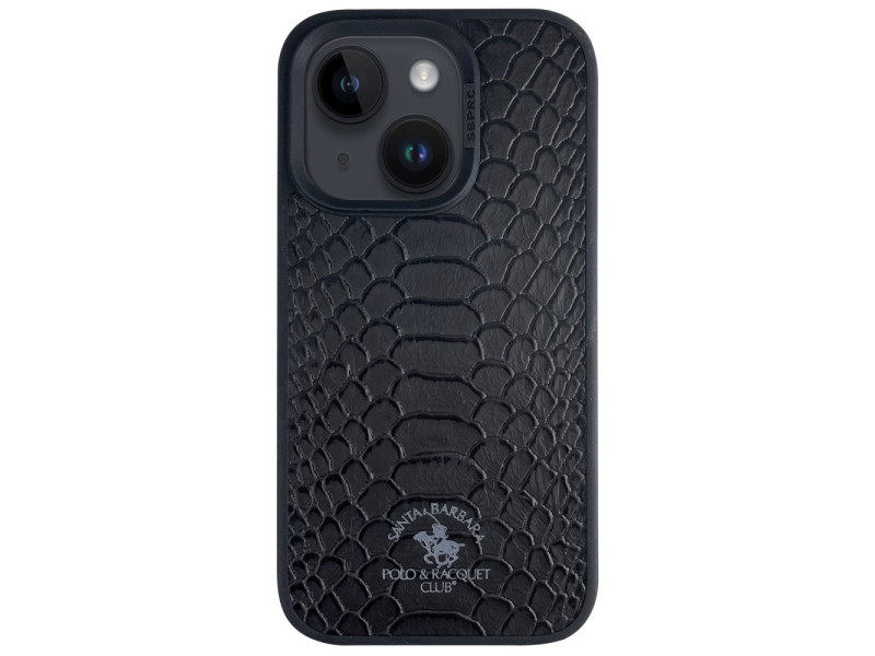 Santa Barbara Polo Racquet Club iPhone 14 Knight Deri Kapak - Siyah