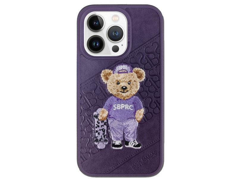 Santa Barbara Polo Racquet Club iPhone 14 Pro Crete Deri Kapak - Mor